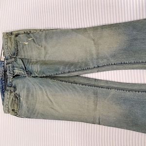 Denim bootcut ripped back leg